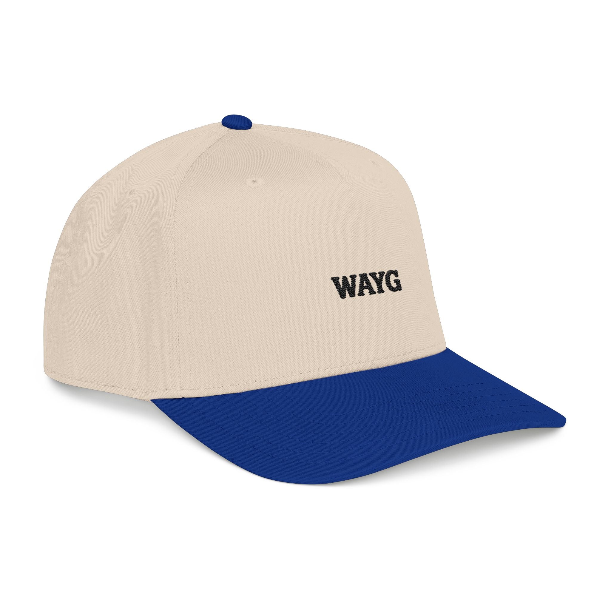 WAYG Embroidered Baseball Cap — Mid Profile Two-Tone Dad Hat