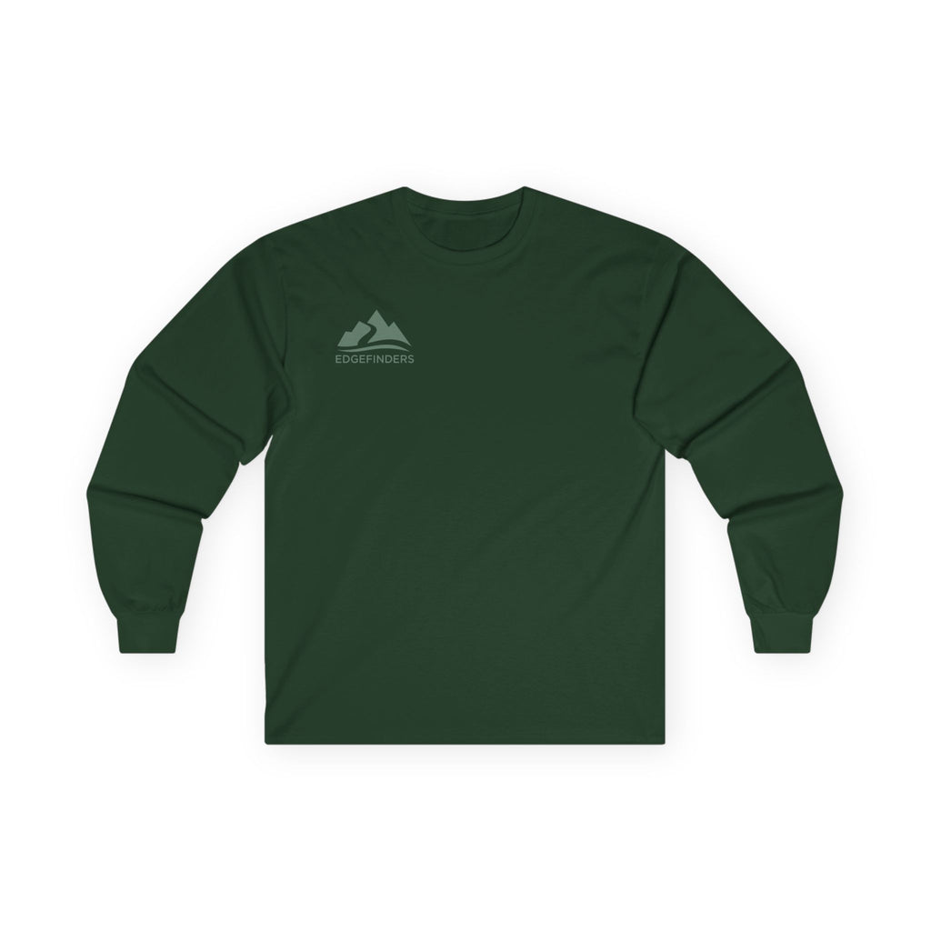 Unisex Ultra Cotton Long Sleeve Tee - Adventure Ready with Mountain Design
