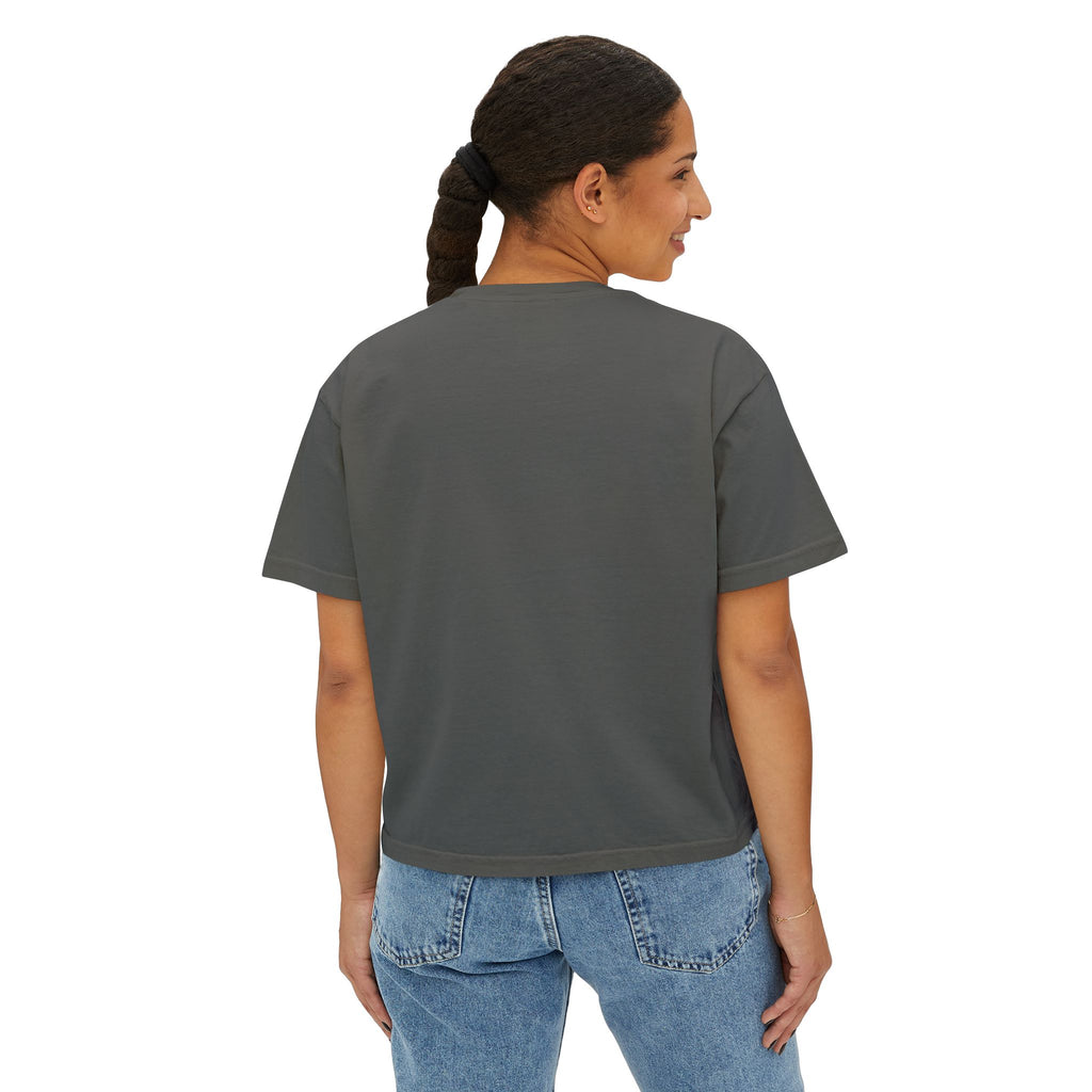 Women's Boxy Tee — Vintage Mountain Patch Tee (NAVC)
