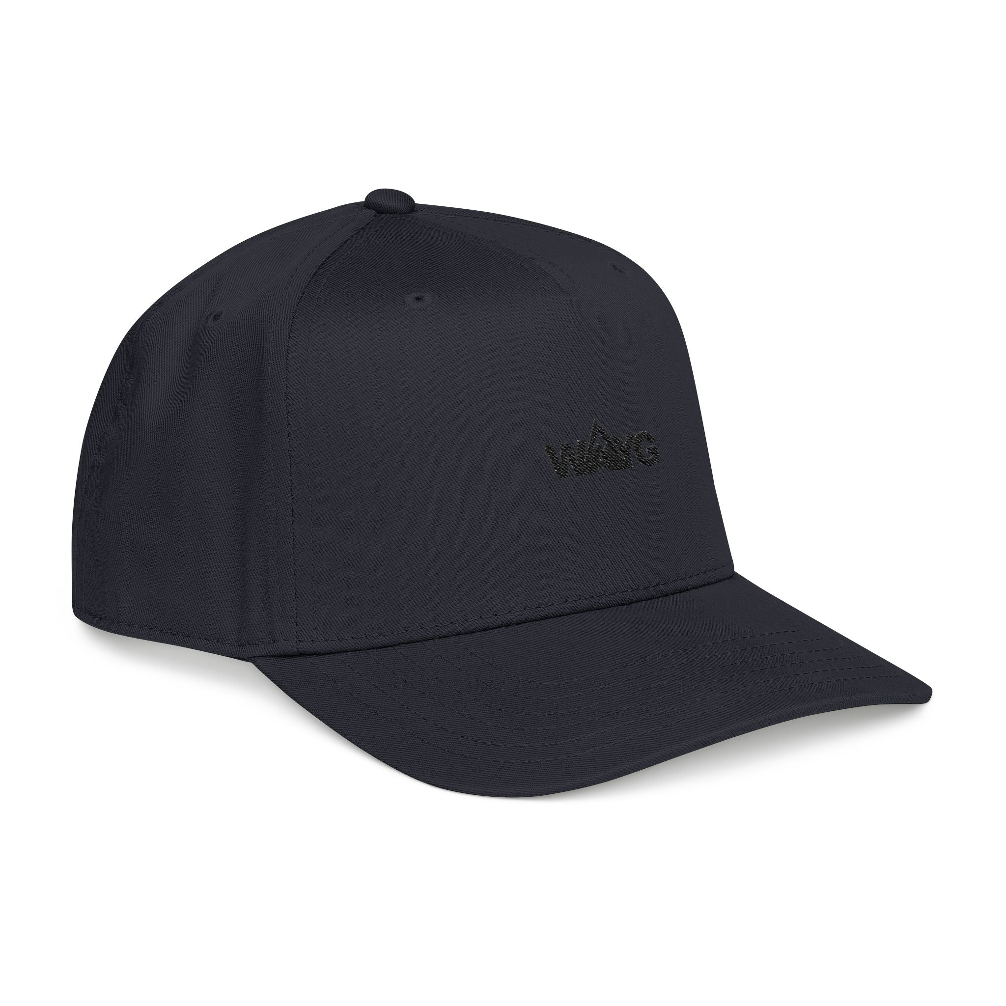 WAYG-Mid Profile Baseball Cap — Black Minimalist Embroidered Hat