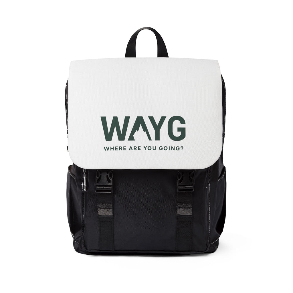 WAYG Collection - Wayfinding Unisex Casual Shoulder Backpack - Stylish Travel Bag, Everyday Use, Gift for Adventurers, College Students, Outdoor Enthusiasts