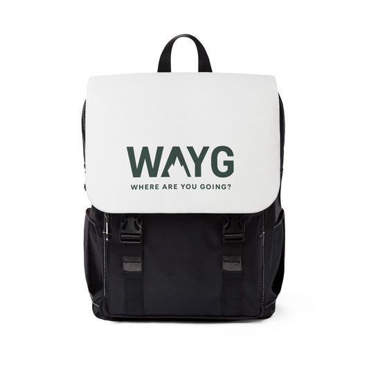 WAYG Collection - Wayfinding Unisex Casual Shoulder Backpack - Stylish Travel Bag, Everyday Use, Gift for Adventurers, College Students, Outdoor Enthusiasts