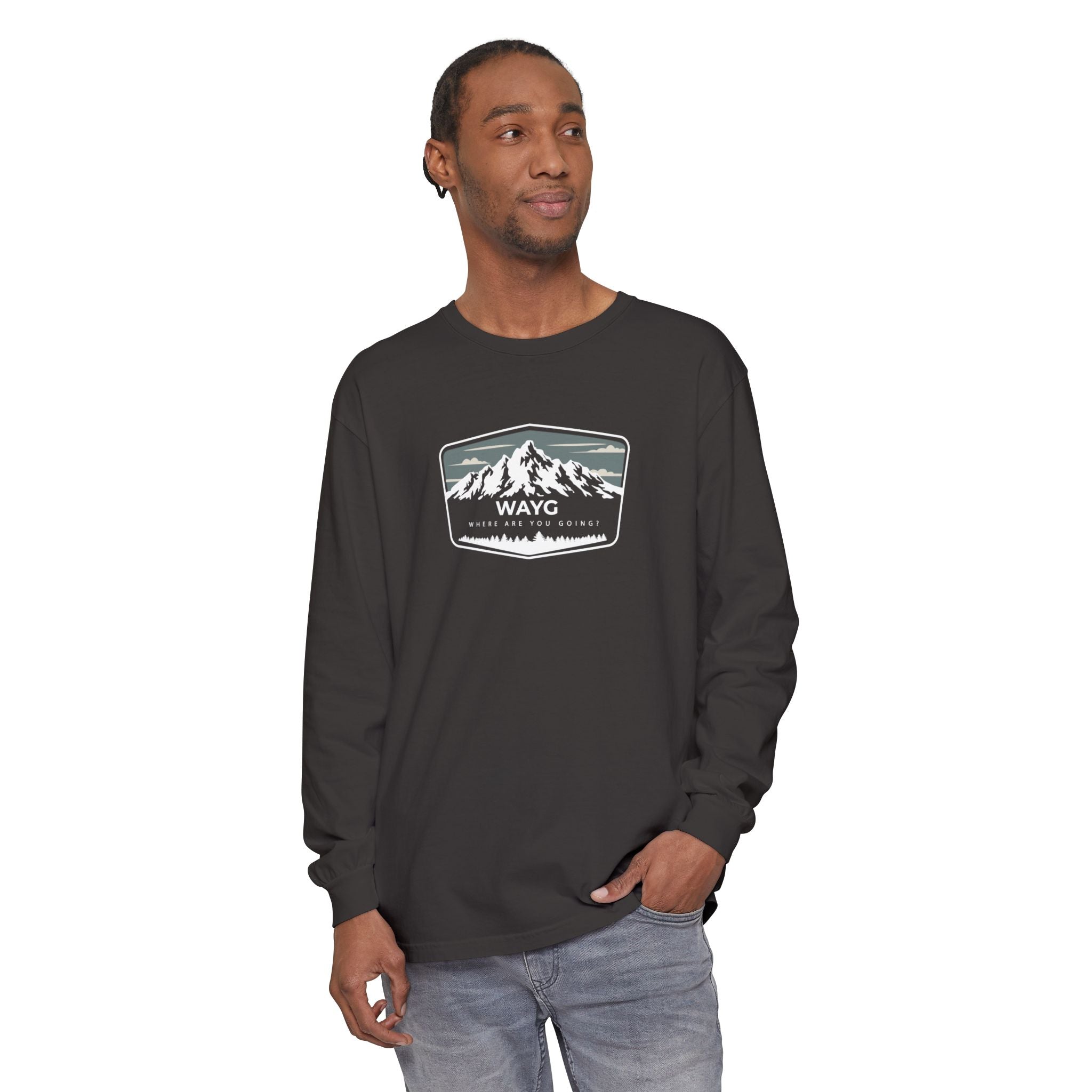 Mountain Adventure Long Sleeve T-Shirt - Cozy Outdoor Tee for Hiking, Camping, Travel, Gift for Outdoorsy Friends, Unisex Casual Wear