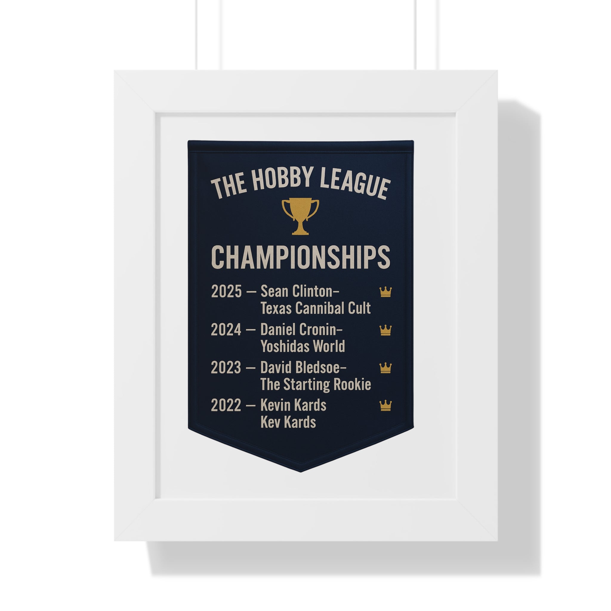 Personalized Hobby League Championship Vertical Poster, Custom Wall Art, Sports Home Decor, Gift for Game Night, Trophy Display