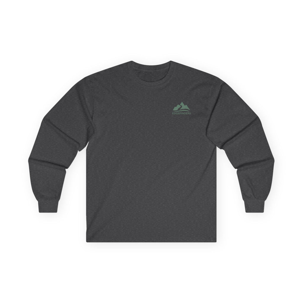 EDGEFINDERS Adventure Mountains Long Sleeve Tee — Minimalist Outdoor Logo Shirt