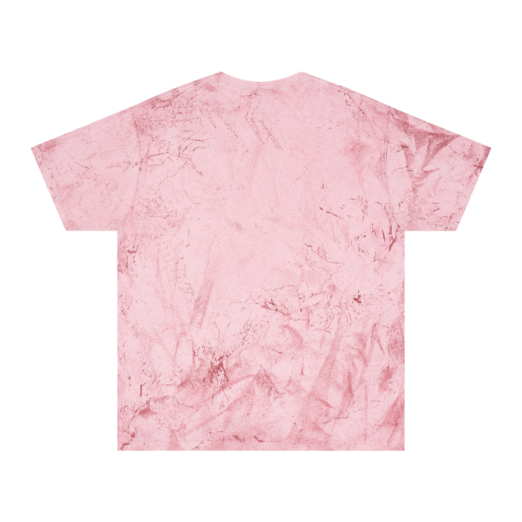Golden Tie-Dye Tee — Minimal 'WAVE' Mountain Logo