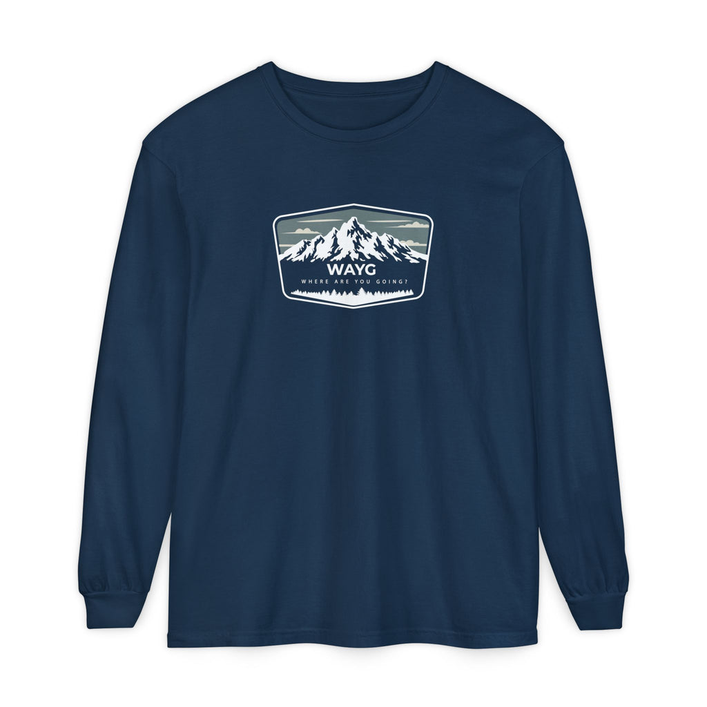 Mountain Adventure Long Sleeve T-Shirt - Cozy Outdoor Tee for Hiking, Camping, Travel, Gift for Outdoorsy Friends, Unisex Casual Wear
