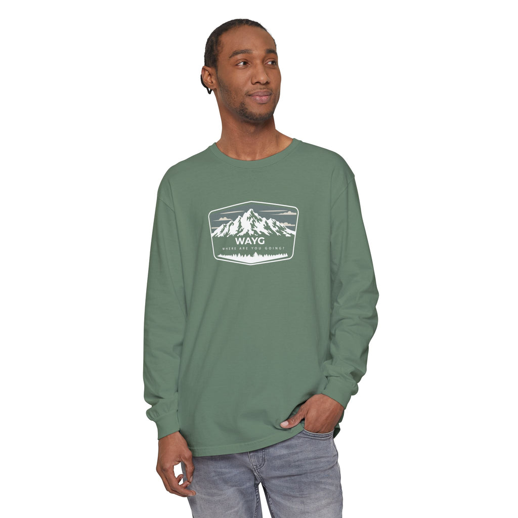 Mountain Adventure Long Sleeve T-Shirt - Cozy Outdoor Tee for Hiking, Camping, Travel, Gift for Outdoorsy Friends, Unisex Casual Wear