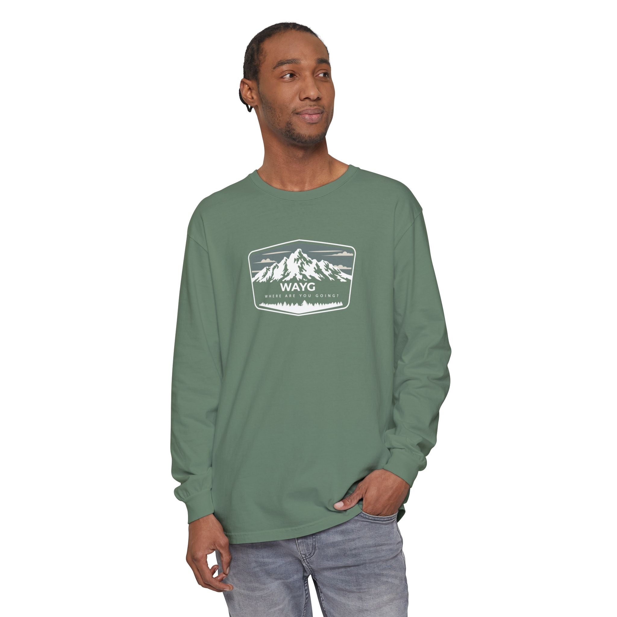 Mountain Adventure Long Sleeve T-Shirt - Cozy Outdoor Tee for Hiking, Camping, Travel, Gift for Outdoorsy Friends, Unisex Casual Wear
