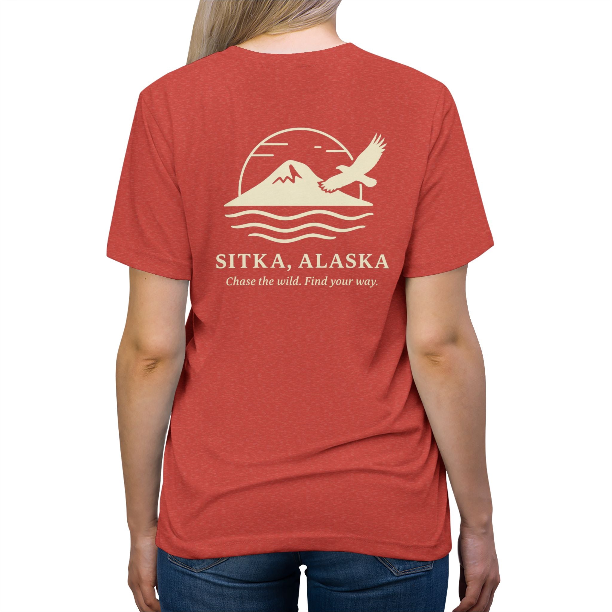WAYG Collection- Drop- Sitka Alaska- Tri blend Tee -Nature Lover's Shirt