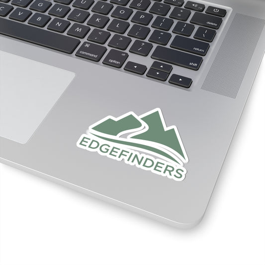 Adventure-Ready Kiss-Cut Stickers - Edgefinders Mountain Design for Outdoor Enthusiasts