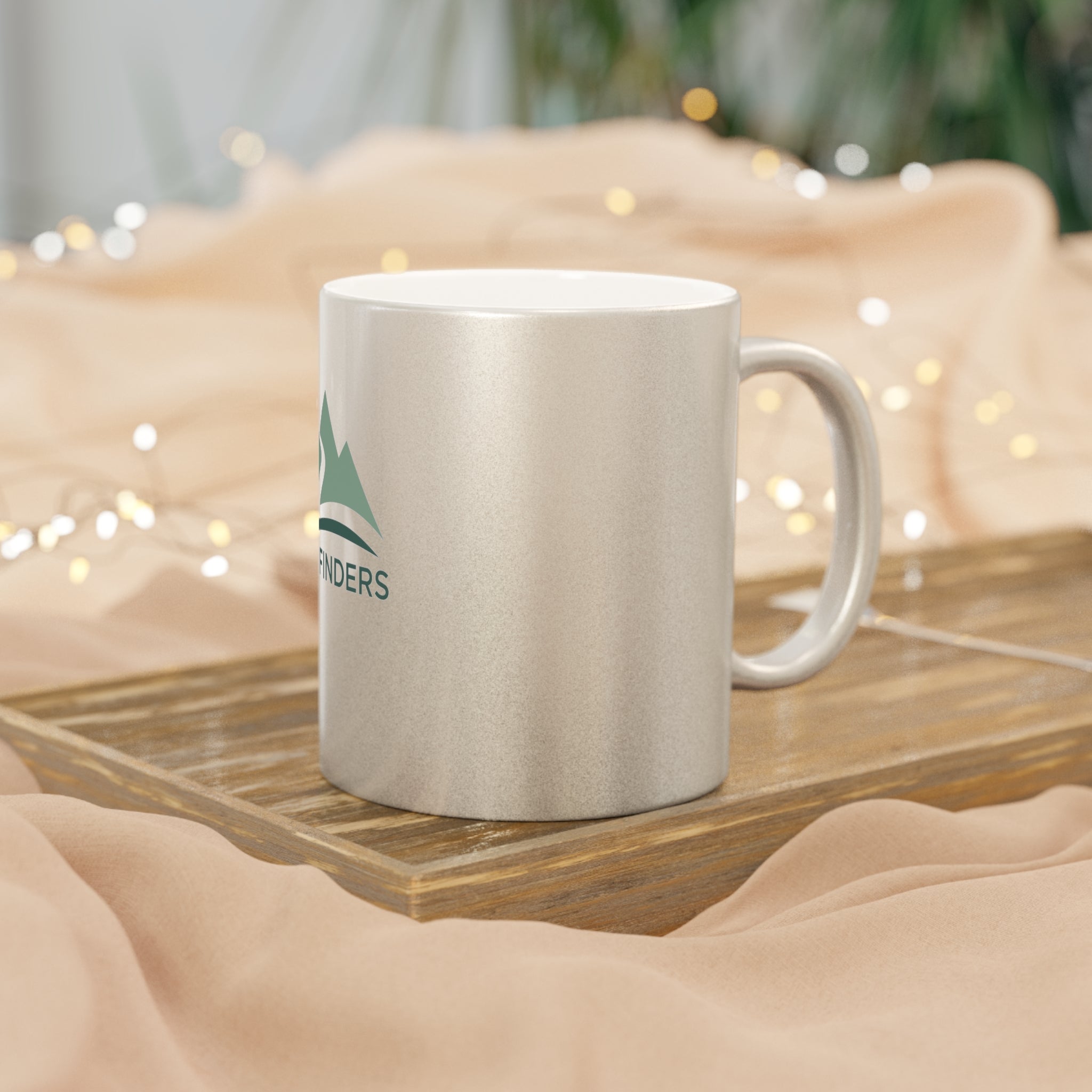 Metallic Mug - Custom Silver or Gold Travel Coffee Cup, Ideal Gift for Nature Lovers, Camping, Hiking, Travel, and Adventure Enthusiasts