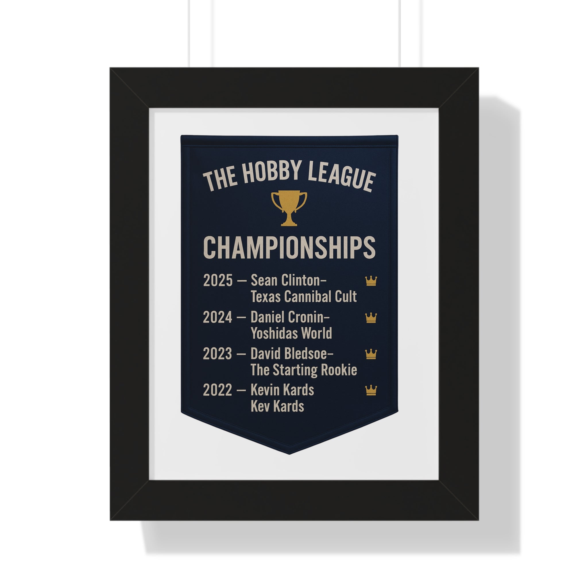 Personalized Hobby League Championship Vertical Poster, Custom Wall Art, Sports Home Decor, Gift for Game Night, Trophy Display