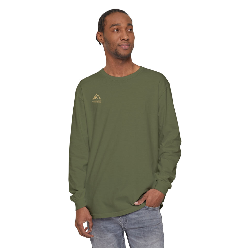 Garment-dyed Long Sleeve Tee - Casual Comfort, Unisex Style, Perfect Gift for Friends or Family, Layering Essential, Eco-friendly Tee