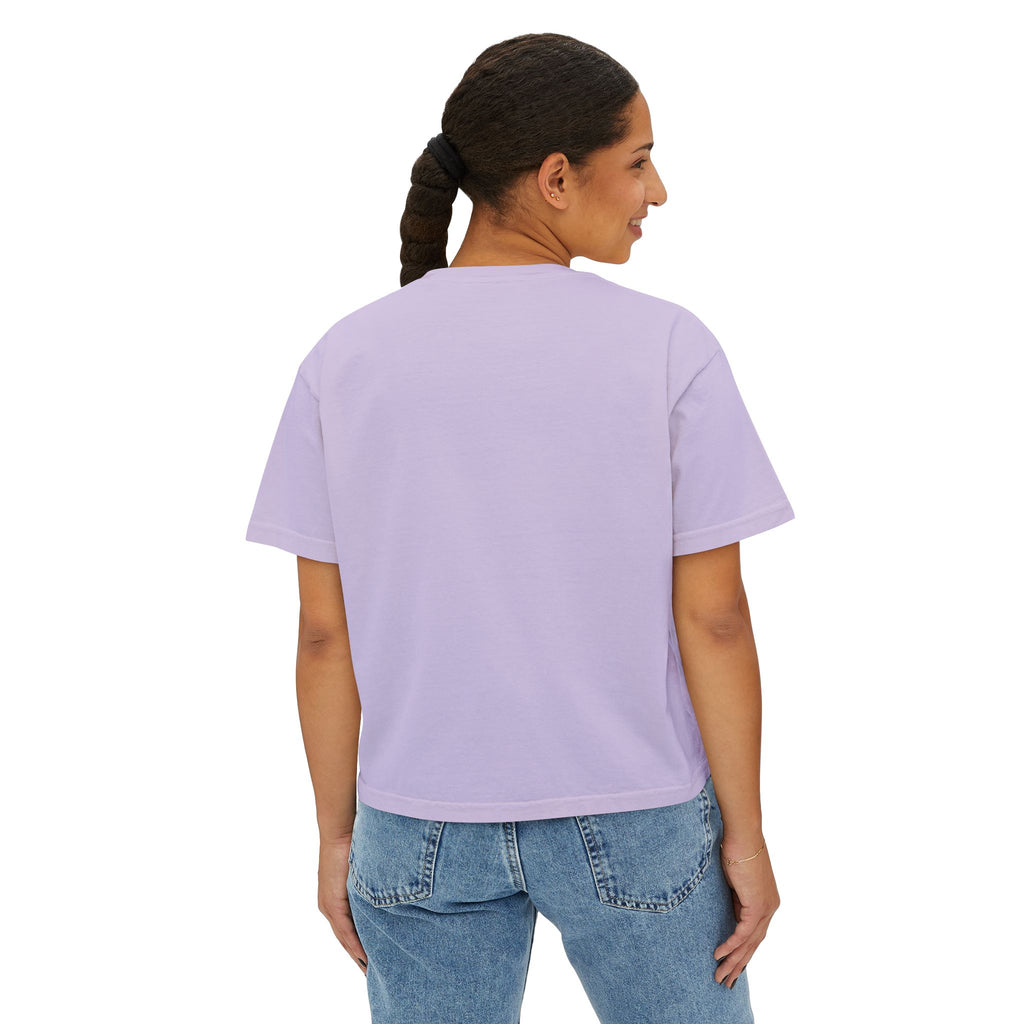 Women's Boxy Tee — Vintage Mountain Patch Tee (NAVC)