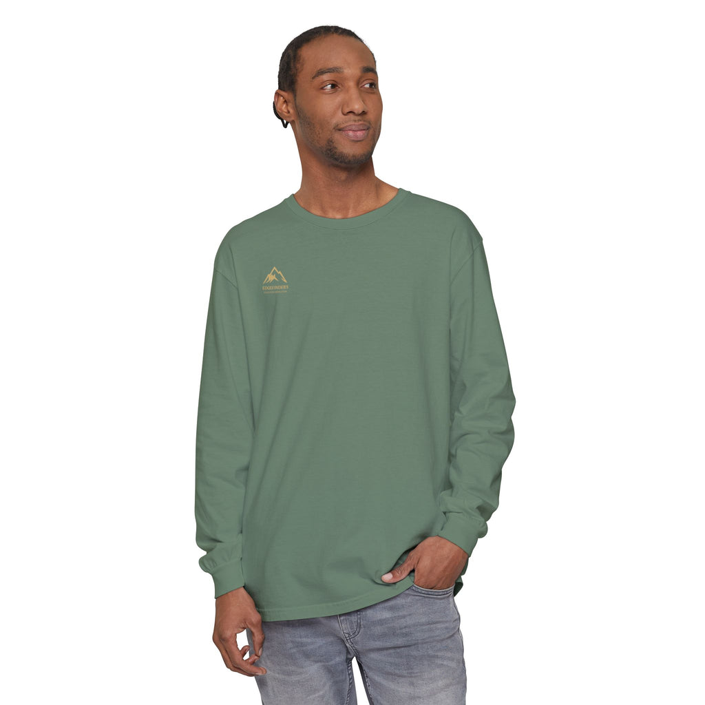 Garment-dyed Long Sleeve Tee - Casual Comfort, Unisex Style, Perfect Gift for Friends or Family, Layering Essential, Eco-friendly Tee