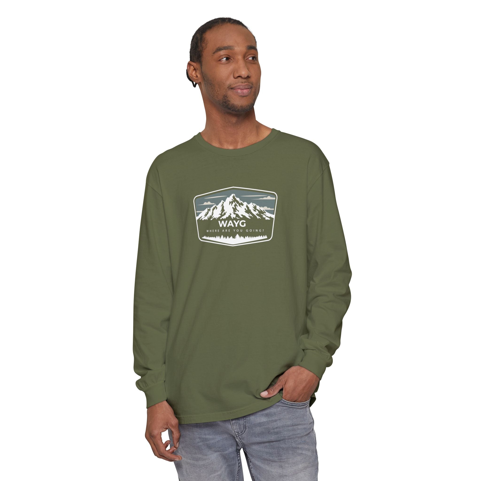 Mountain Adventure Long Sleeve T-Shirt - Cozy Outdoor Tee for Hiking, Camping, Travel, Gift for Outdoorsy Friends, Unisex Casual Wear