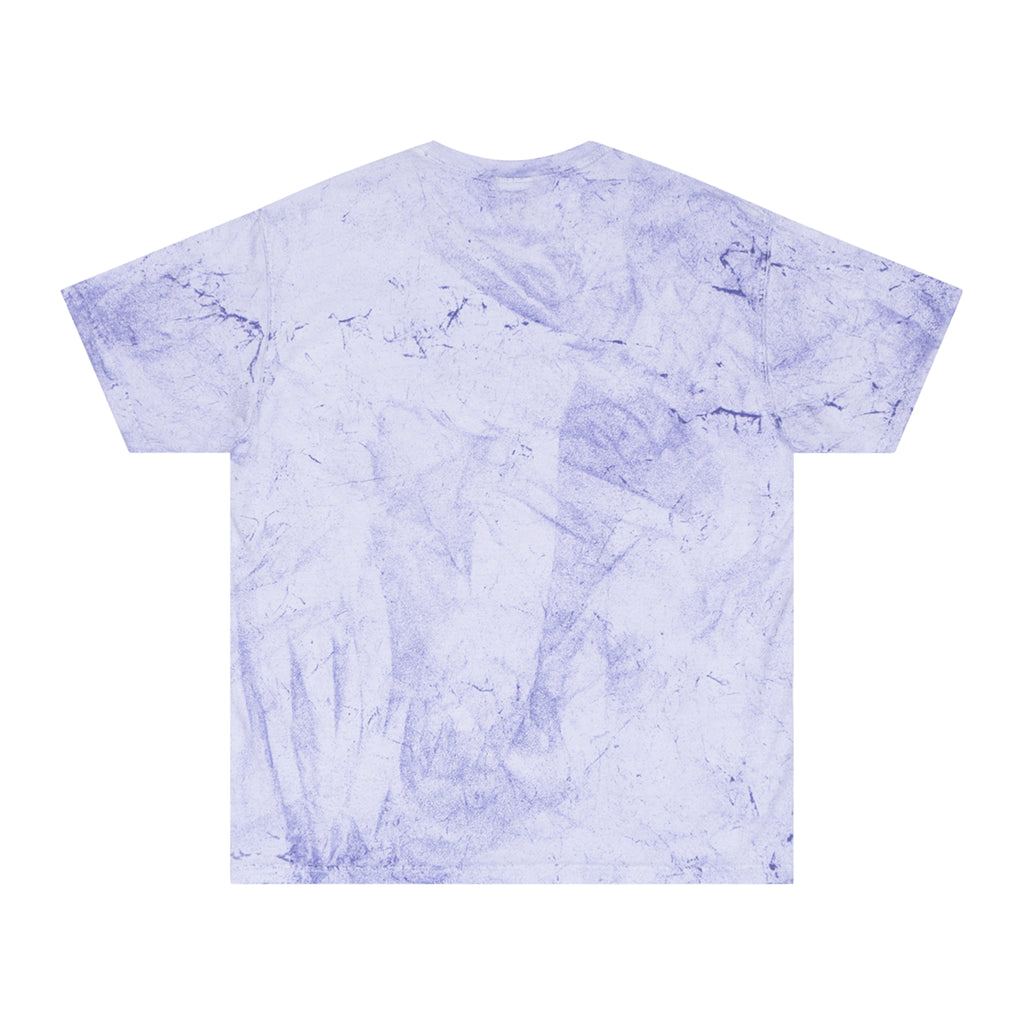 Golden Tie-Dye Tee — Minimal 'WAVE' Mountain Logo