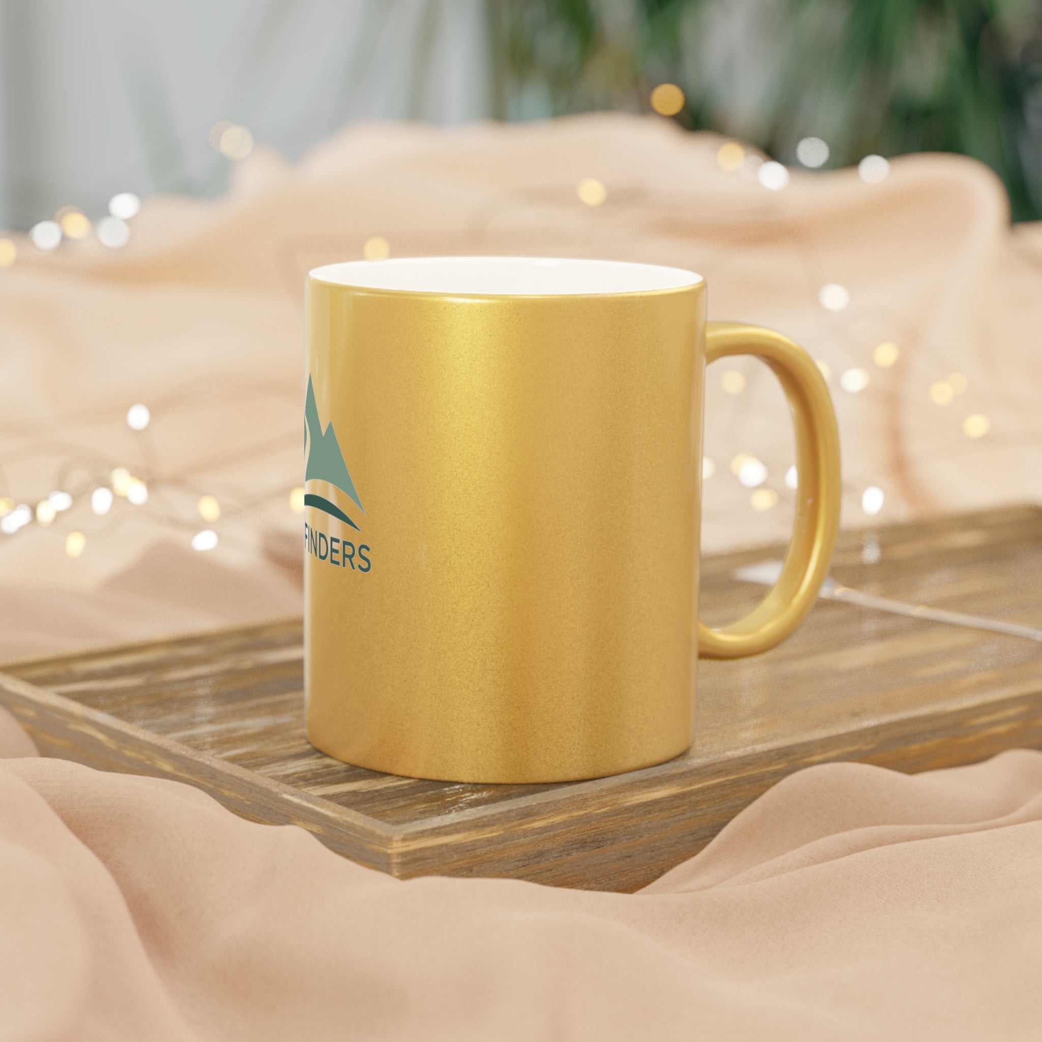 Metallic Mug - Custom Silver or Gold Travel Coffee Cup, Ideal Gift for Nature Lovers, Camping, Hiking, Travel, and Adventure Enthusiasts