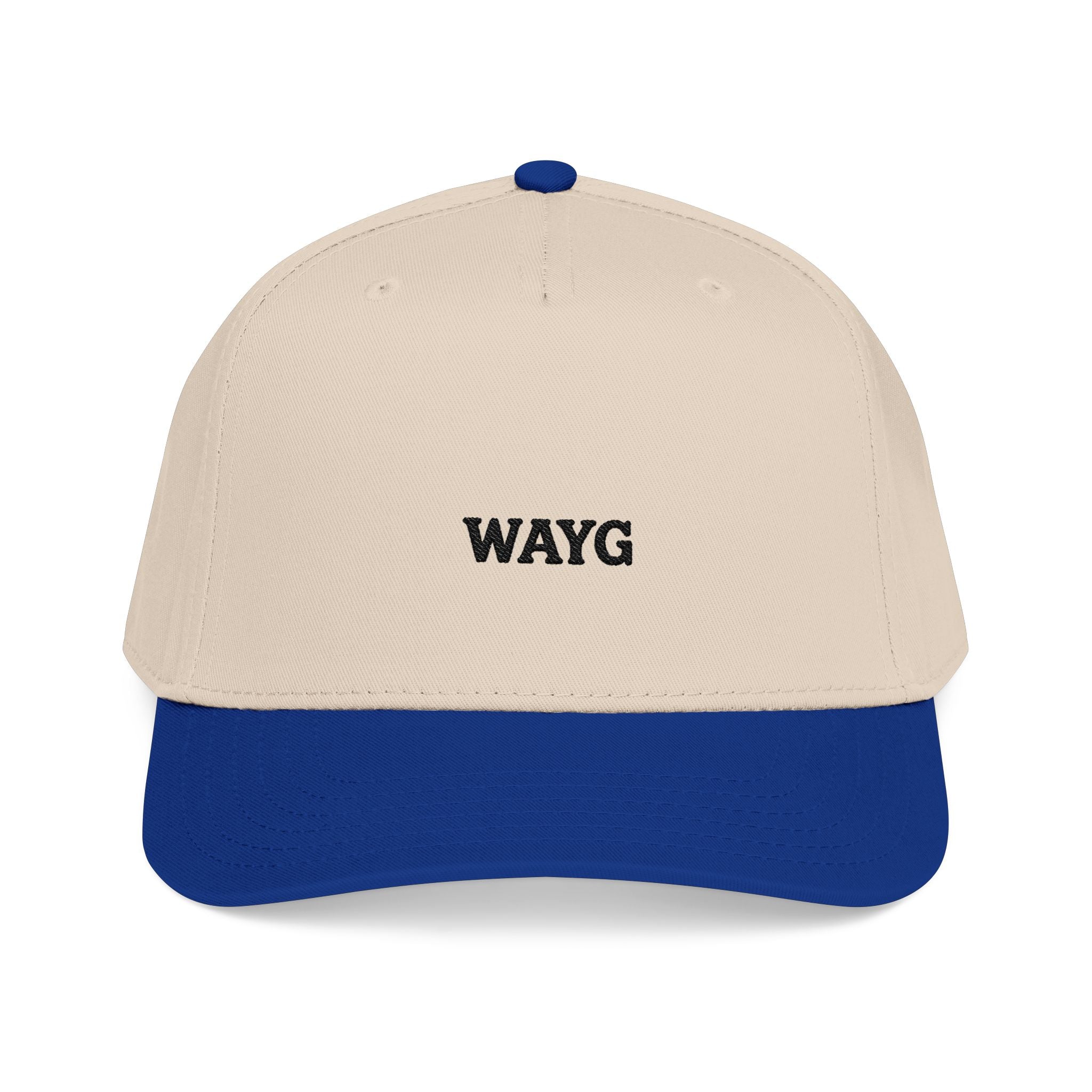 WAYG Embroidered Baseball Cap — Mid Profile Two-Tone Dad Hat
