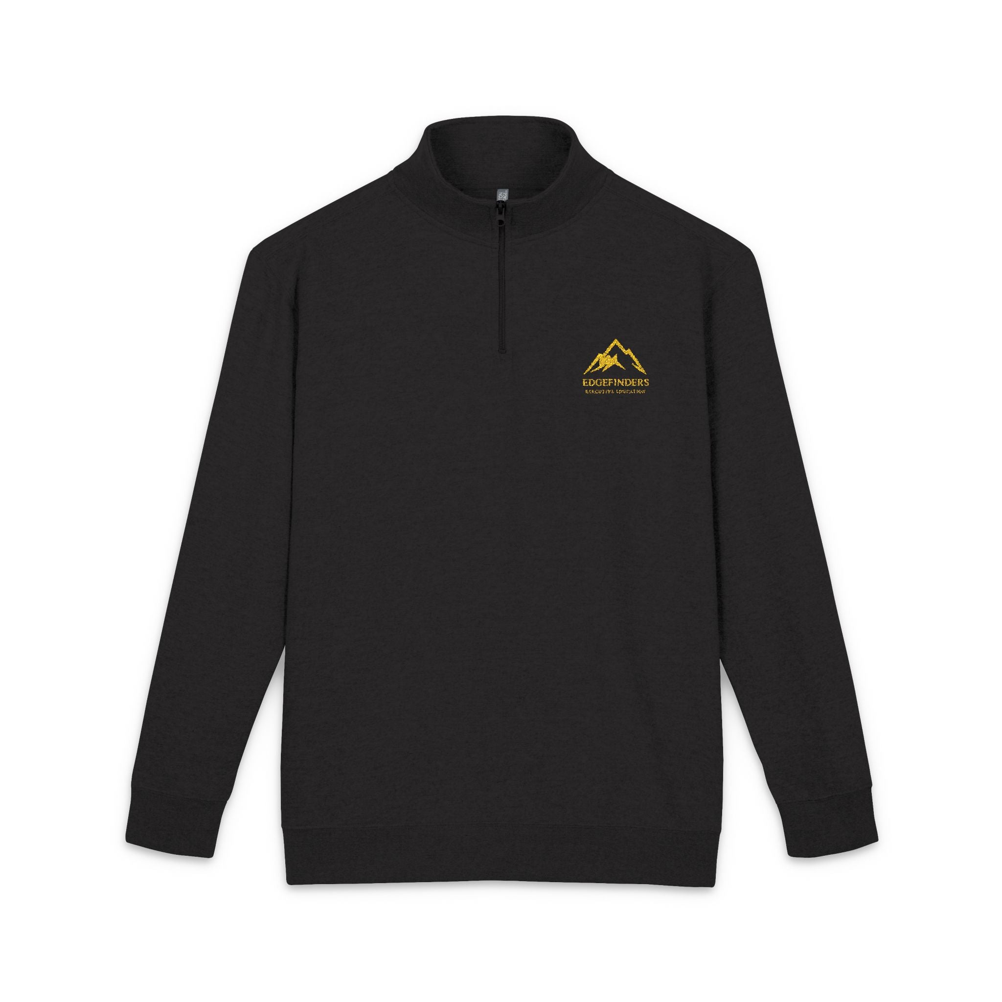 EDGE Embroidered Mountain Logo Fleece Pullover Quarter-Zip Sweatshirt