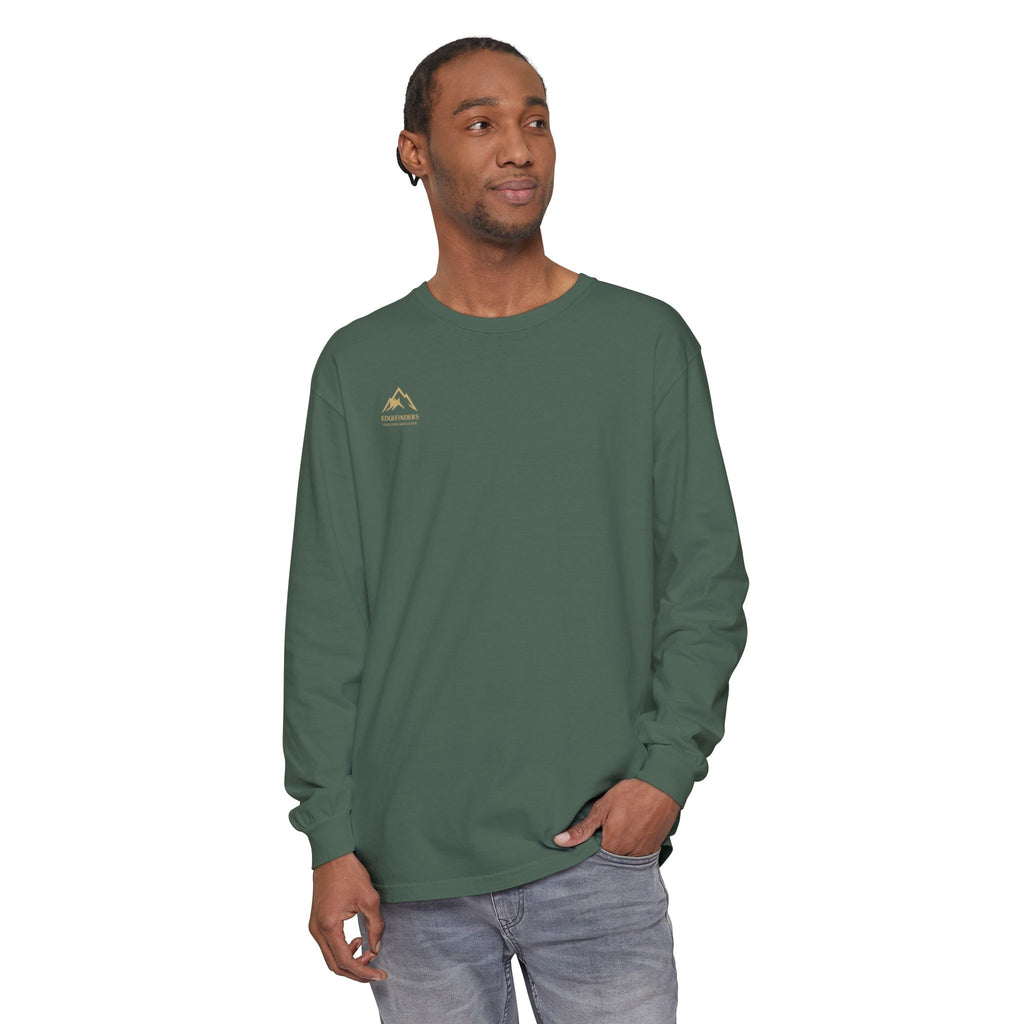 Garment-dyed Long Sleeve Tee - Casual Comfort, Unisex Style, Perfect Gift for Friends or Family, Layering Essential, Eco-friendly Tee