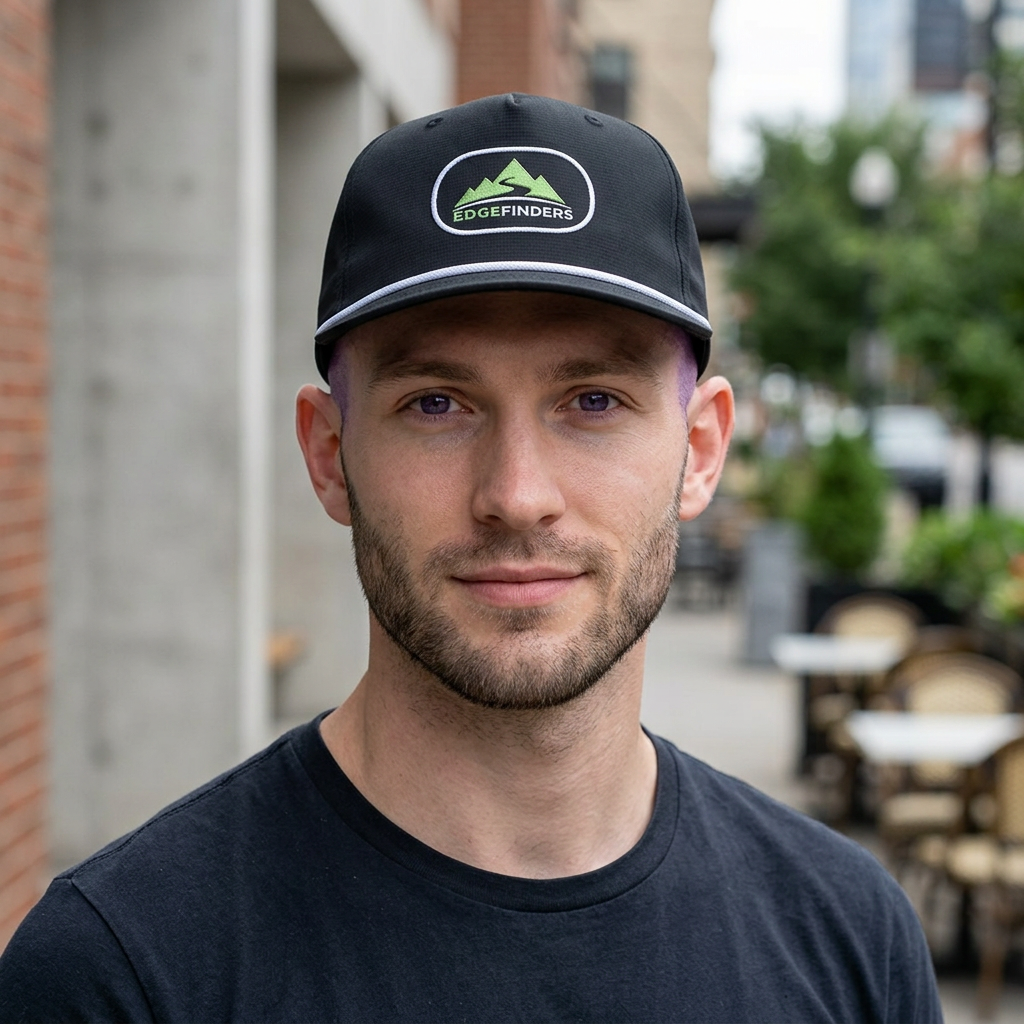 Edgefinders Rope Cap — Embroidered Mountain Patch Hat