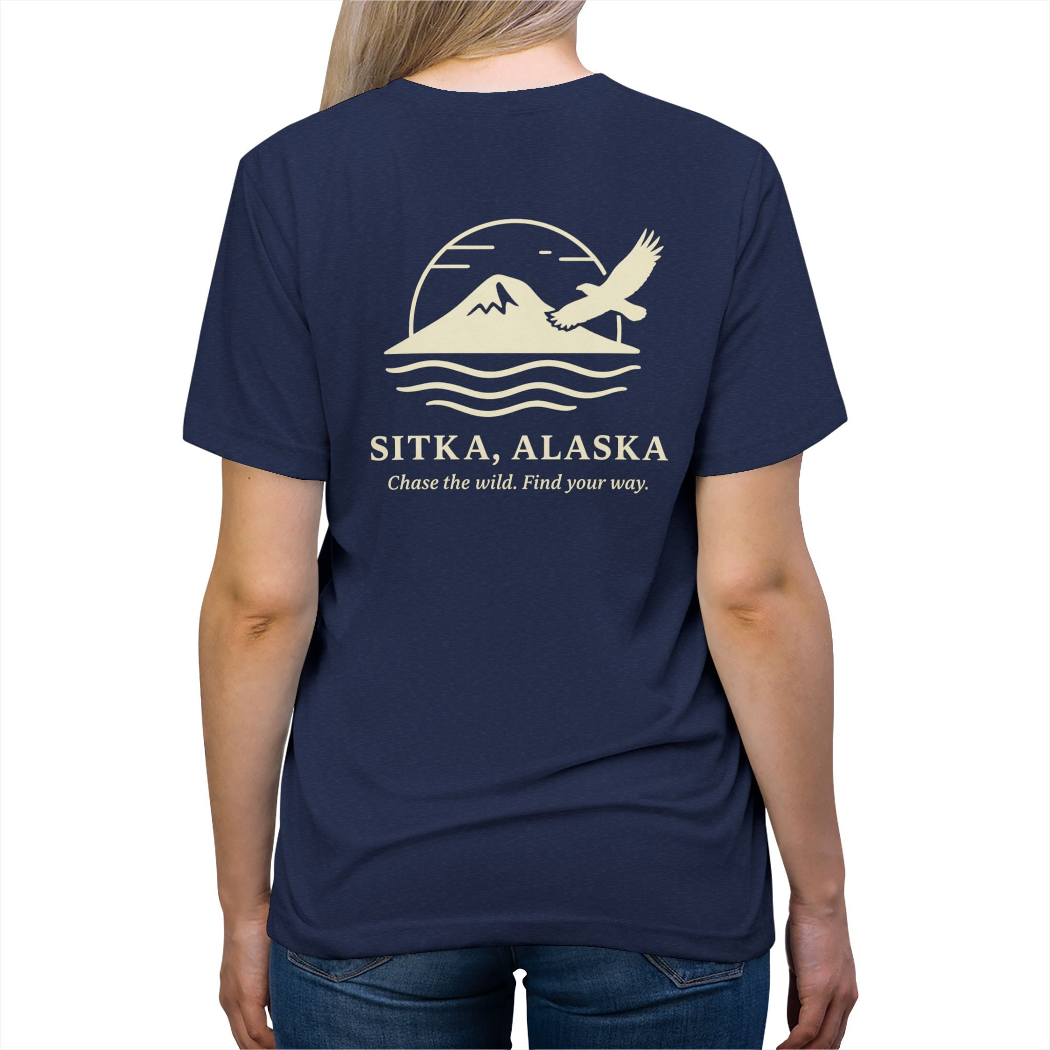 WAYG Collection- Drop- Sitka Alaska- Tri blend Tee -Nature Lover's Shirt