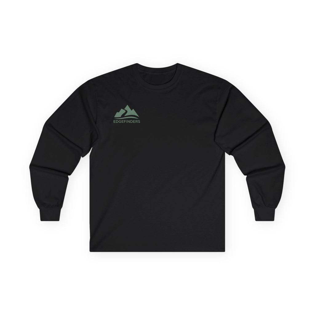 Unisex Ultra Cotton Long Sleeve Tee - Adventure Ready with Mountain Design