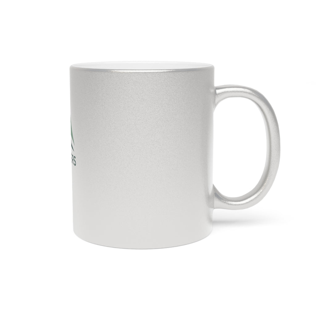 Metallic Mug - Custom Silver or Gold Travel Coffee Cup, Ideal Gift for Nature Lovers, Camping, Hiking, Travel, and Adventure Enthusiasts