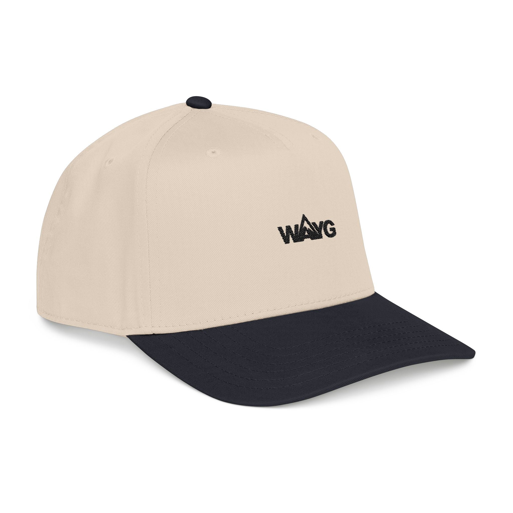 WAYG-Mid Profile Baseball Cap — Black Minimalist Embroidered Hat