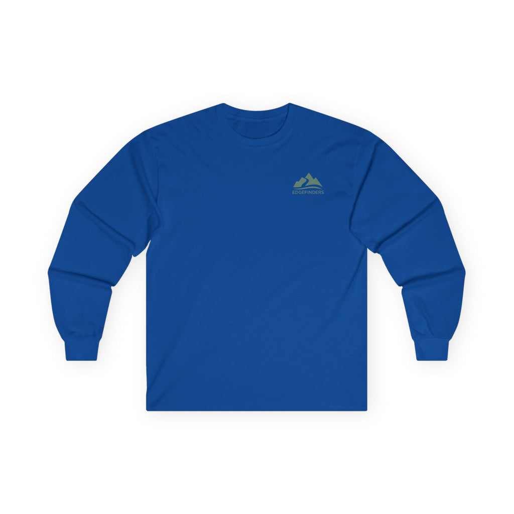 EDGEFINDERS Adventure Mountains Long Sleeve Tee — Minimalist Outdoor Logo Shirt