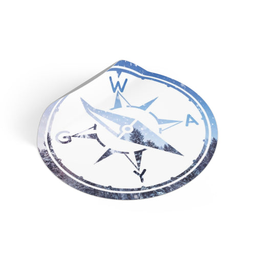 Compass Rose Vinyl Sticker — Adventure Travel Outdoor Decal (North, South, East, West)