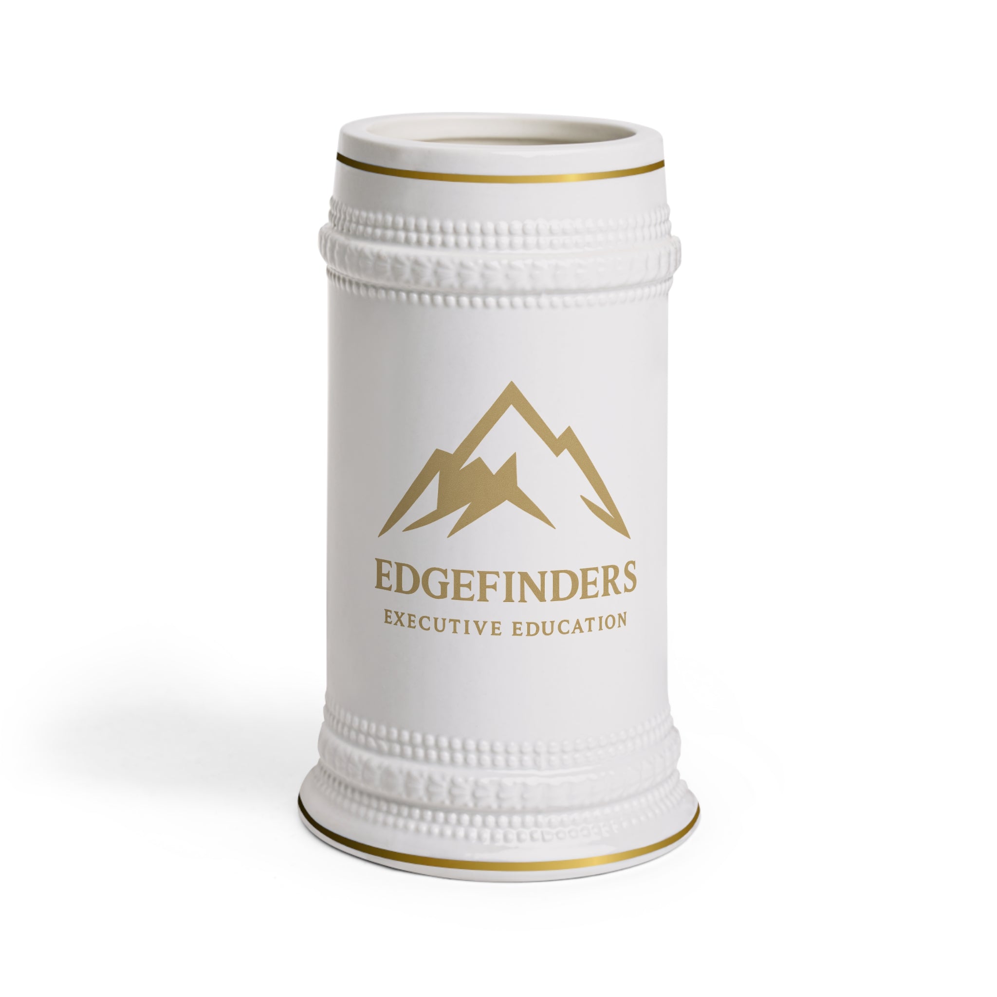 Elegant Beer Stein Mug with Gold Trim - Perfect for Celebrations, Gifts, Home Bars, Father's Day, and Weddings