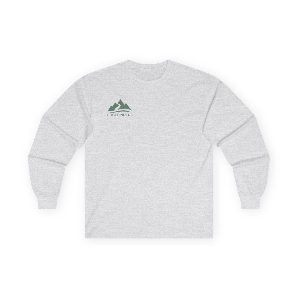 Unisex Ultra Cotton Long Sleeve Tee - Adventure Ready with Mountain Design