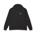 Embroidered Mountain Logo Hoodie — Forest Green Eco Raglan