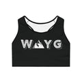 Motivational Sports Bra - Black 'WAYG' Workout Gear for Fitness Enthusiasts
