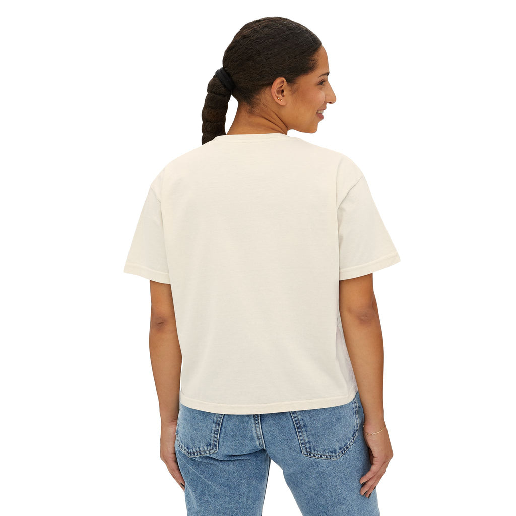 Women's Boxy Tee — Vintage Mountain Patch Tee (NAVC)