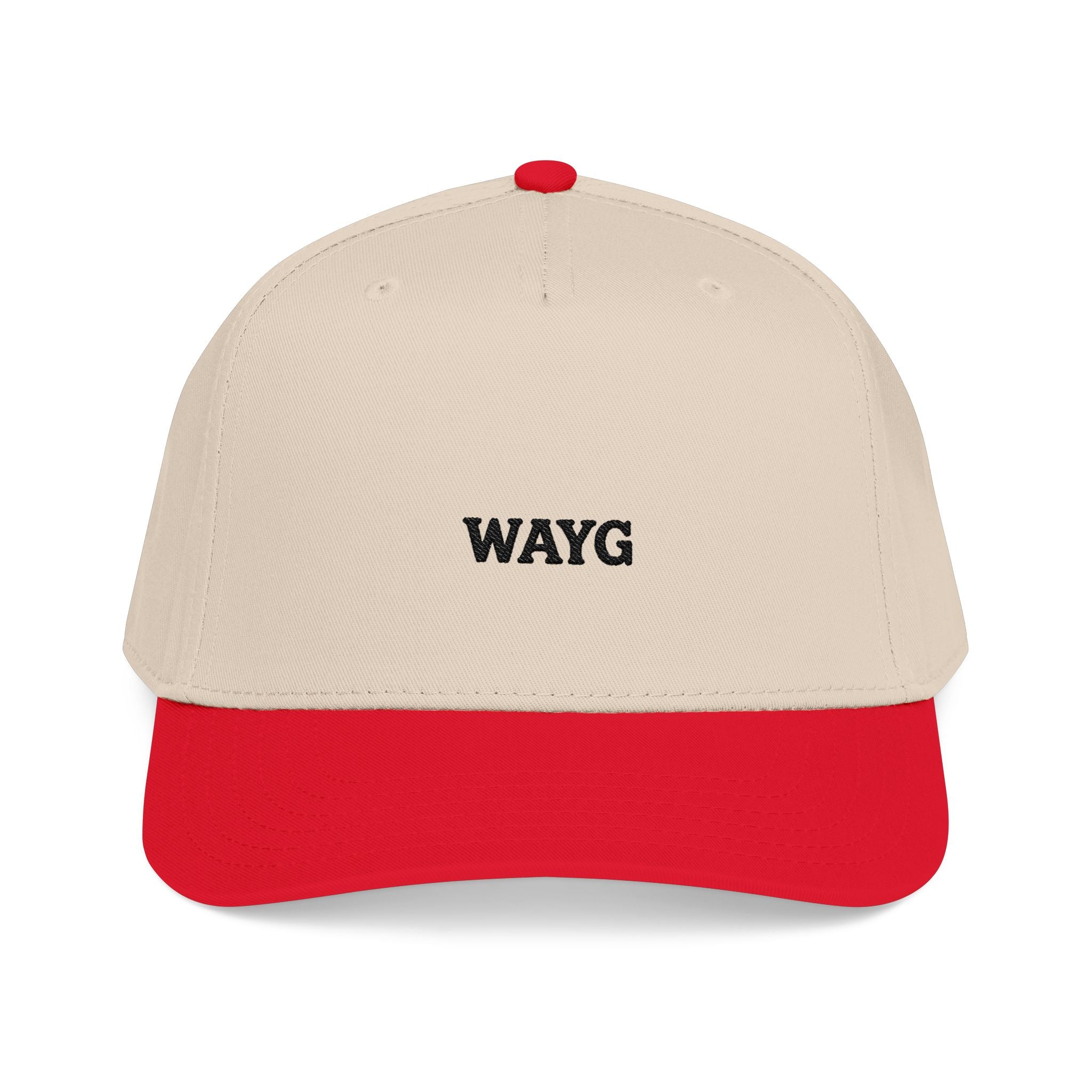 WAYG Embroidered Baseball Cap — Mid Profile Two-Tone Dad Hat