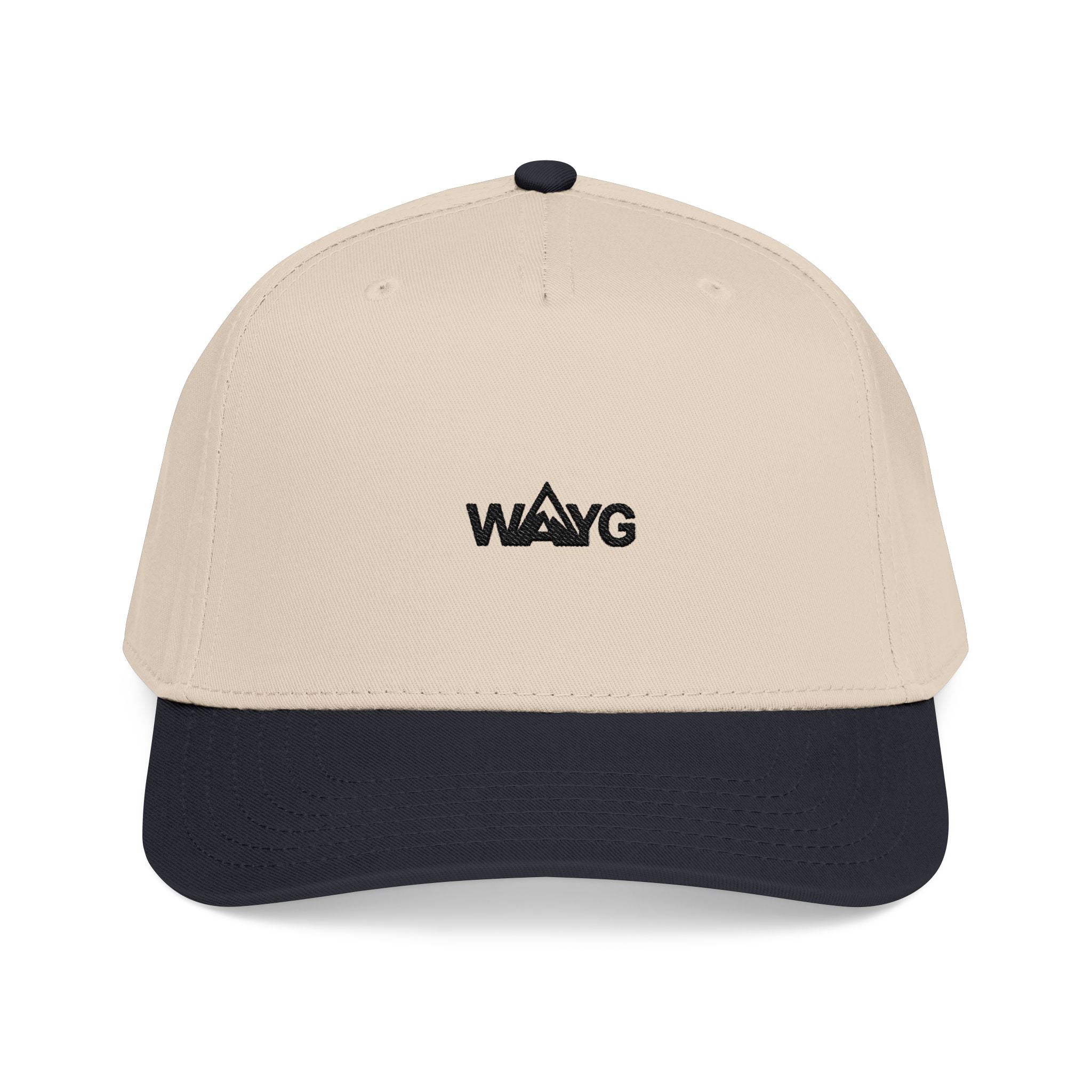 WAYG-Mid Profile Baseball Cap — Black Minimalist Embroidered Hat