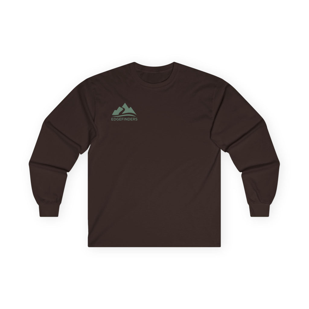 Unisex Ultra Cotton Long Sleeve Tee - Adventure Ready with Mountain Design