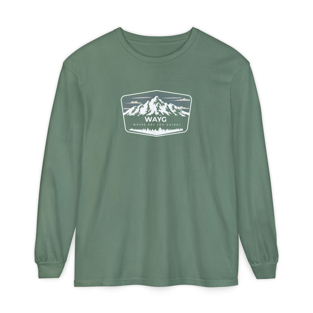 Mountain Adventure Long Sleeve T-Shirt - Cozy Outdoor Tee for Hiking, Camping, Travel, Gift for Outdoorsy Friends, Unisex Casual Wear