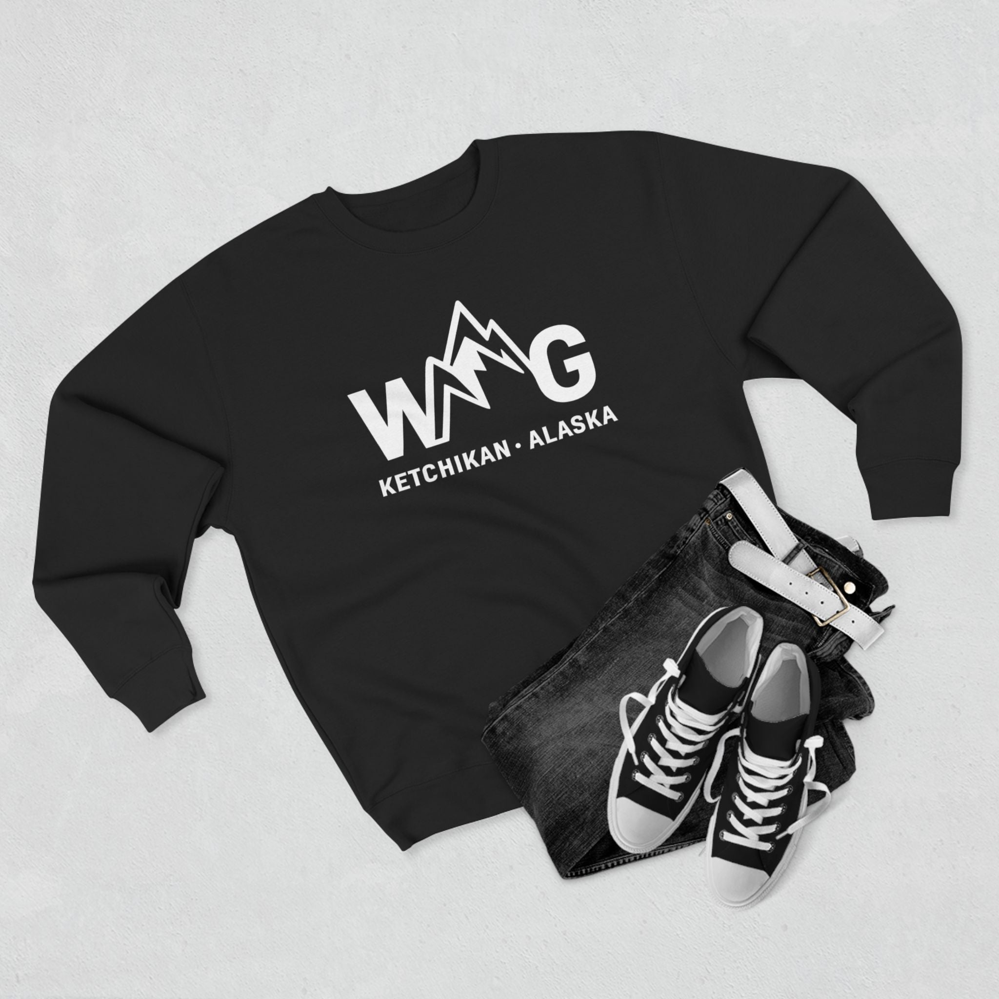 WAYG- Collection- Ketchikan Alaska-Unisex Crewneck Sweatshirt- Salmon