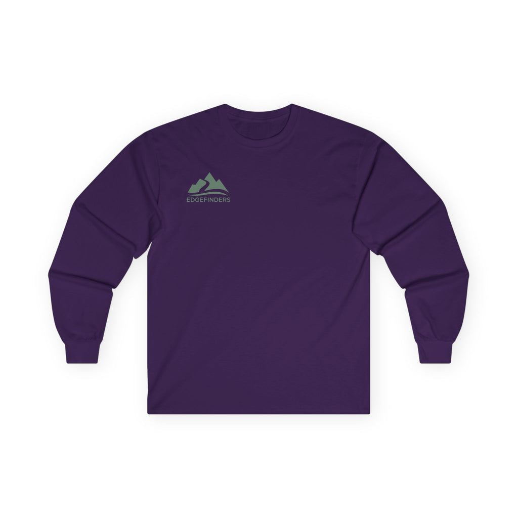 Unisex Ultra Cotton Long Sleeve Tee - Adventure Ready with Mountain Design