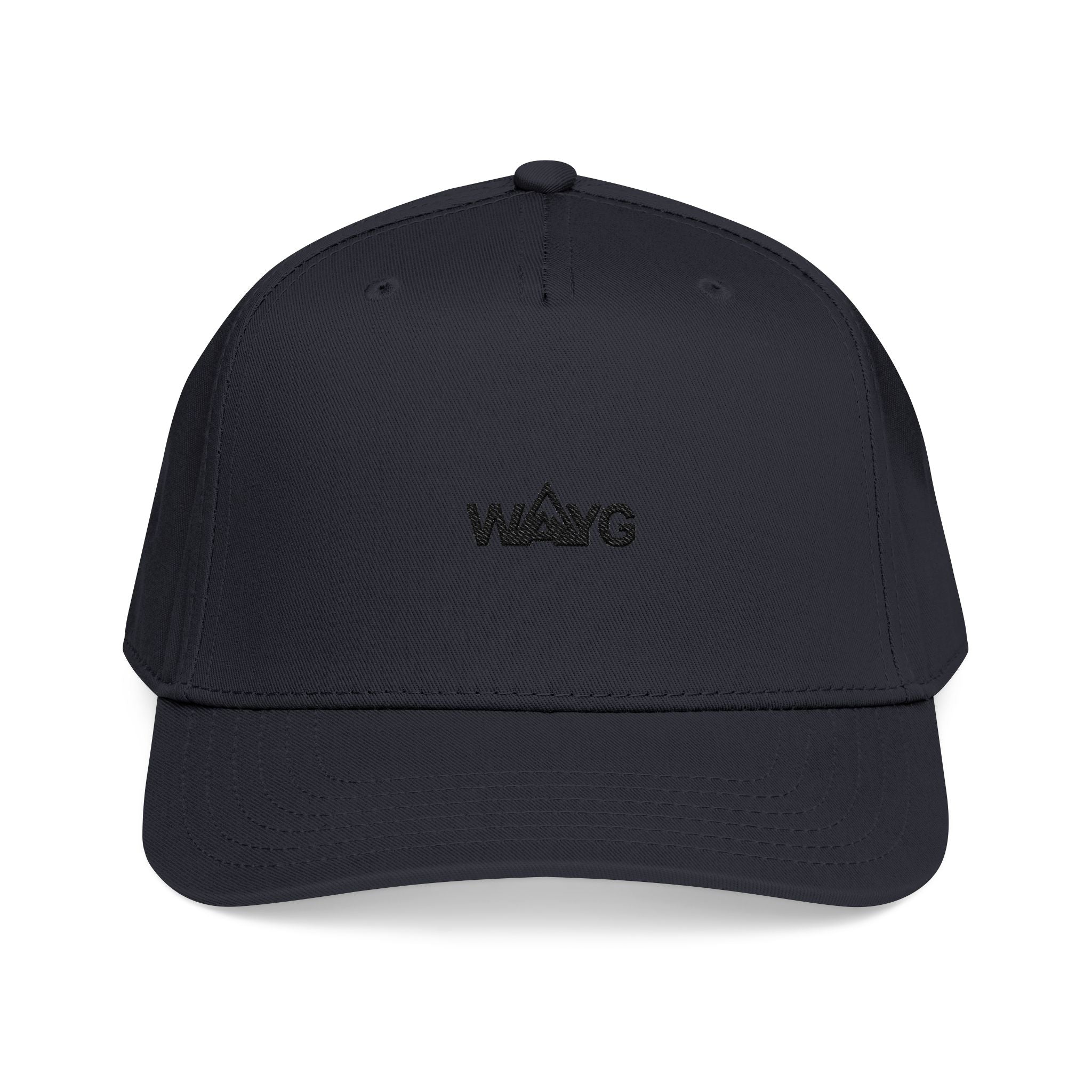 WAYG-Mid Profile Baseball Cap — Black Minimalist Embroidered Hat