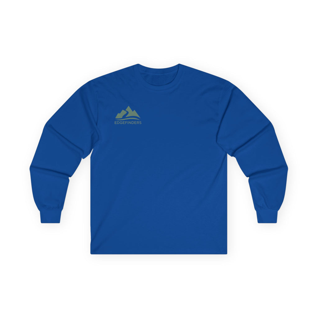 Unisex Ultra Cotton Long Sleeve Tee - Adventure Ready with Mountain Design