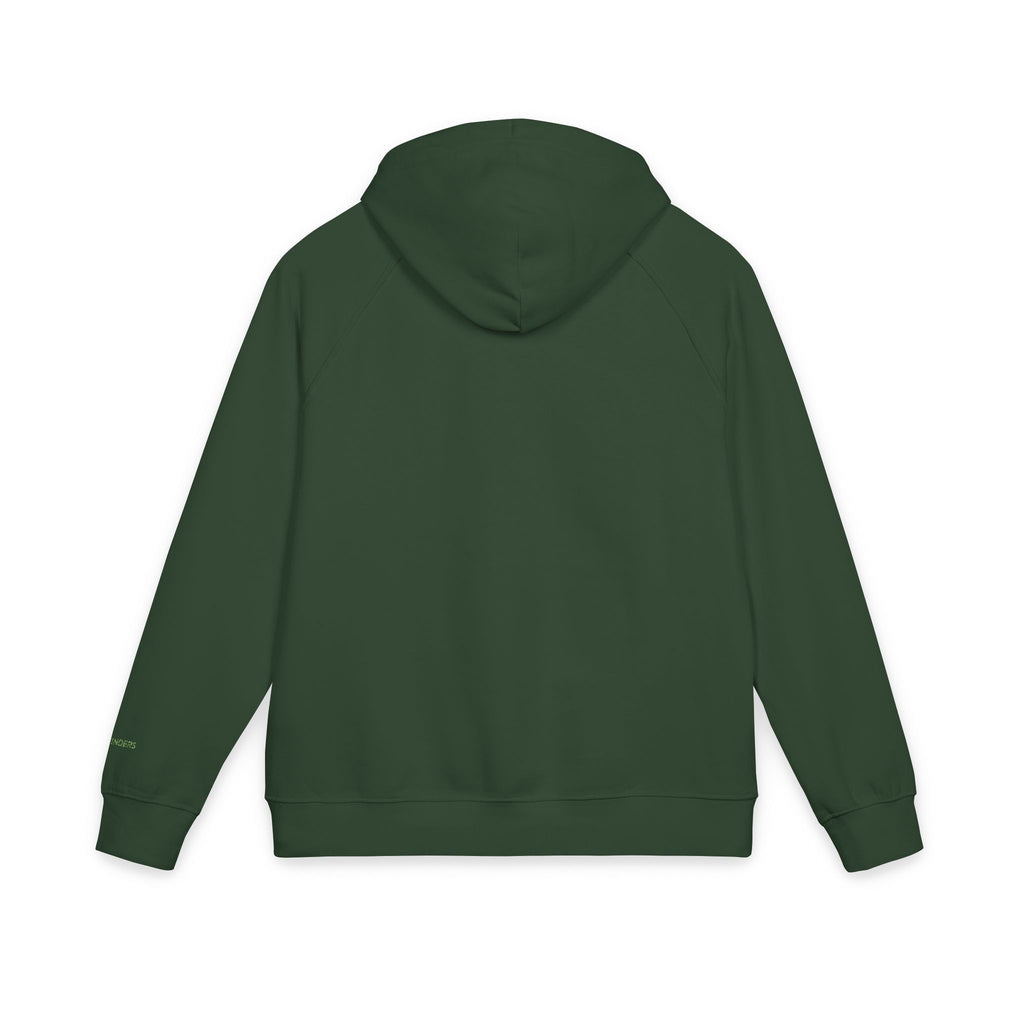 Embroidered Mountain Logo Hoodie — Forest Green Eco Raglan