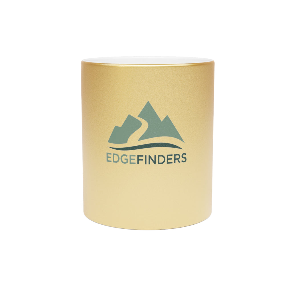 Metallic Mug - Custom Silver or Gold Travel Coffee Cup, Ideal Gift for Nature Lovers, Camping, Hiking, Travel, and Adventure Enthusiasts
