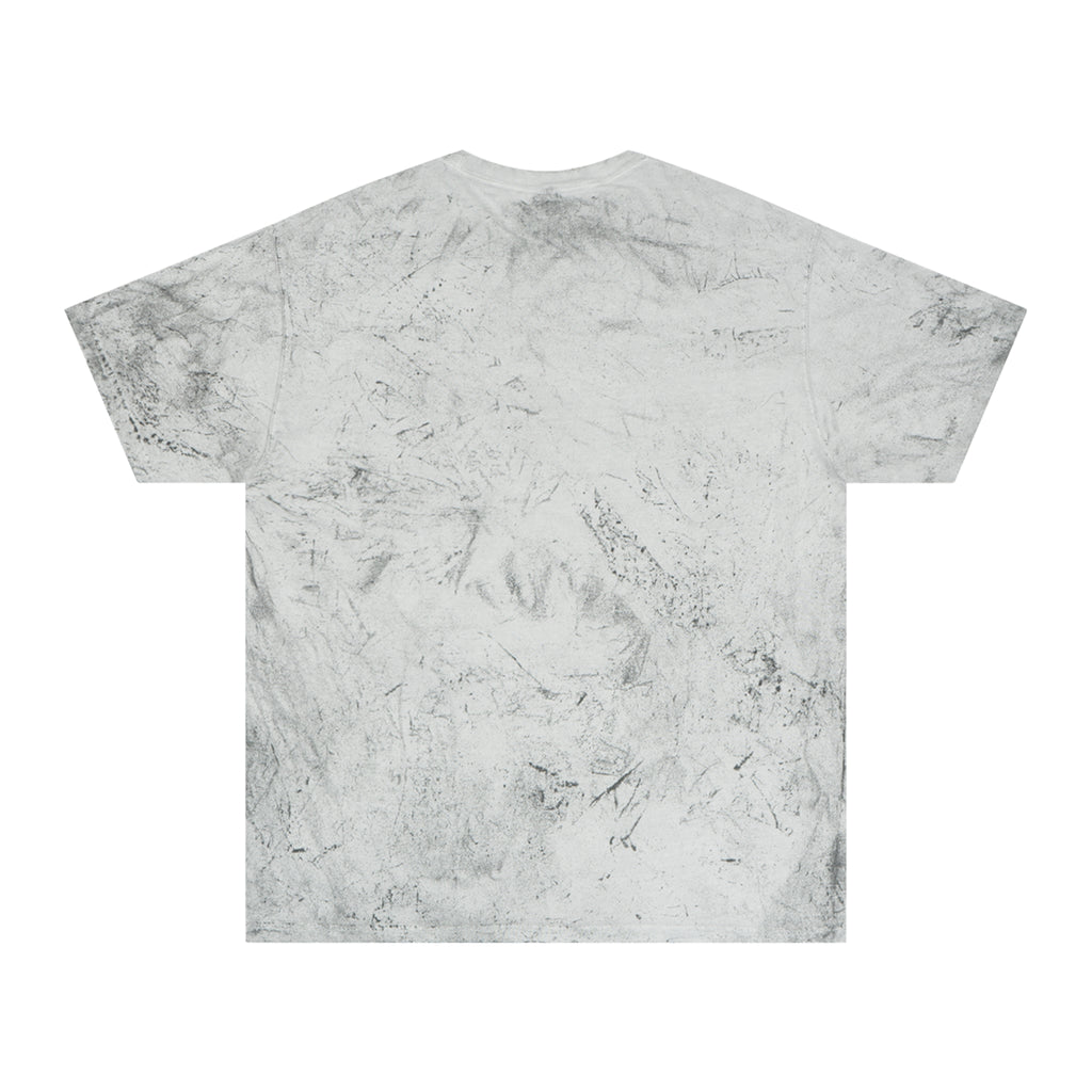 Golden Tie-Dye Tee — Minimal 'WAVE' Mountain Logo