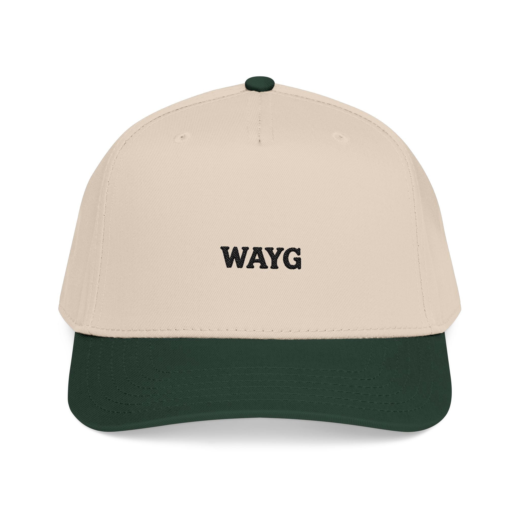 WAYG Embroidered Baseball Cap — Mid Profile Two-Tone Dad Hat